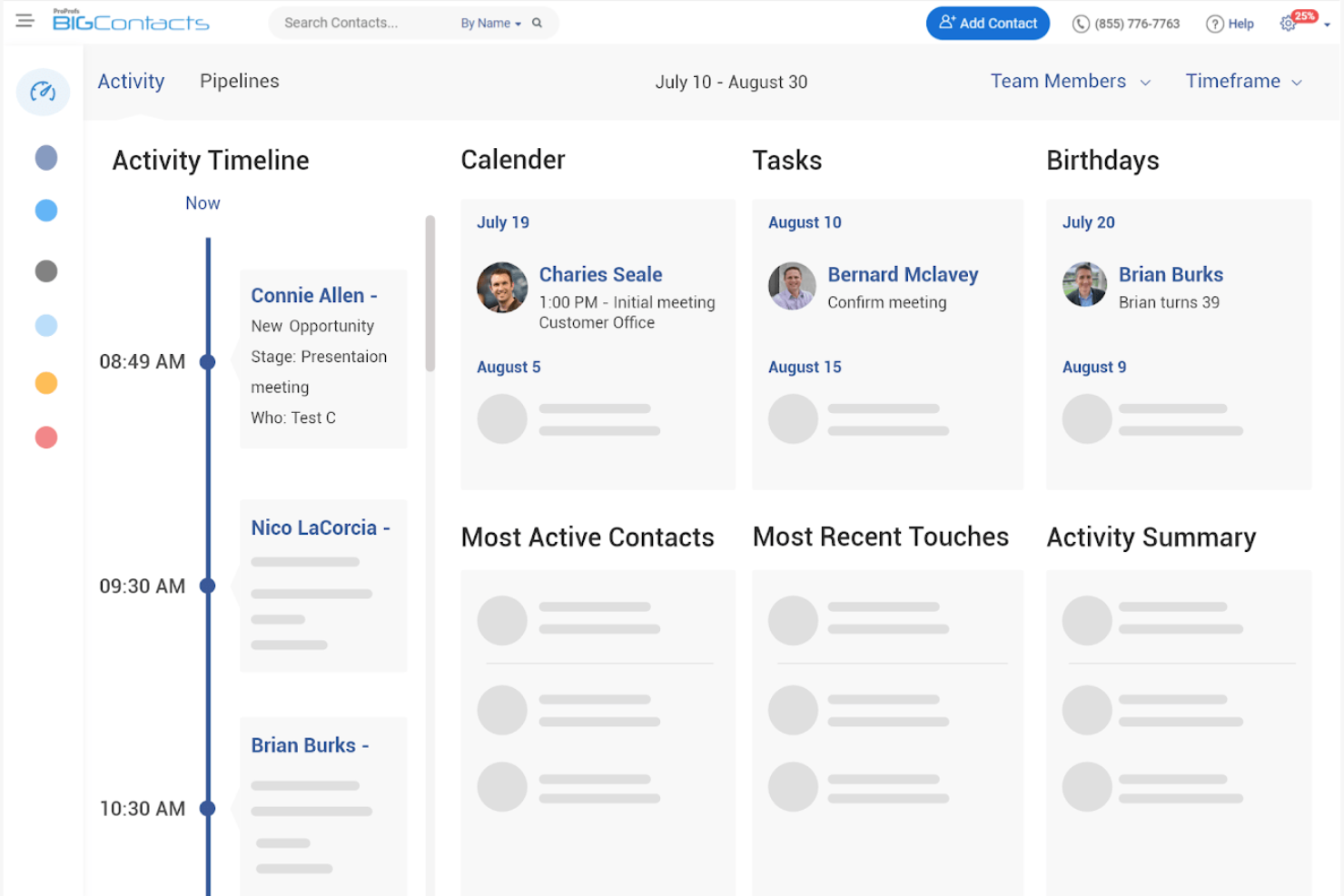 BIGContacts screenshot - 10 beste software voor agendaplanning voor 2026