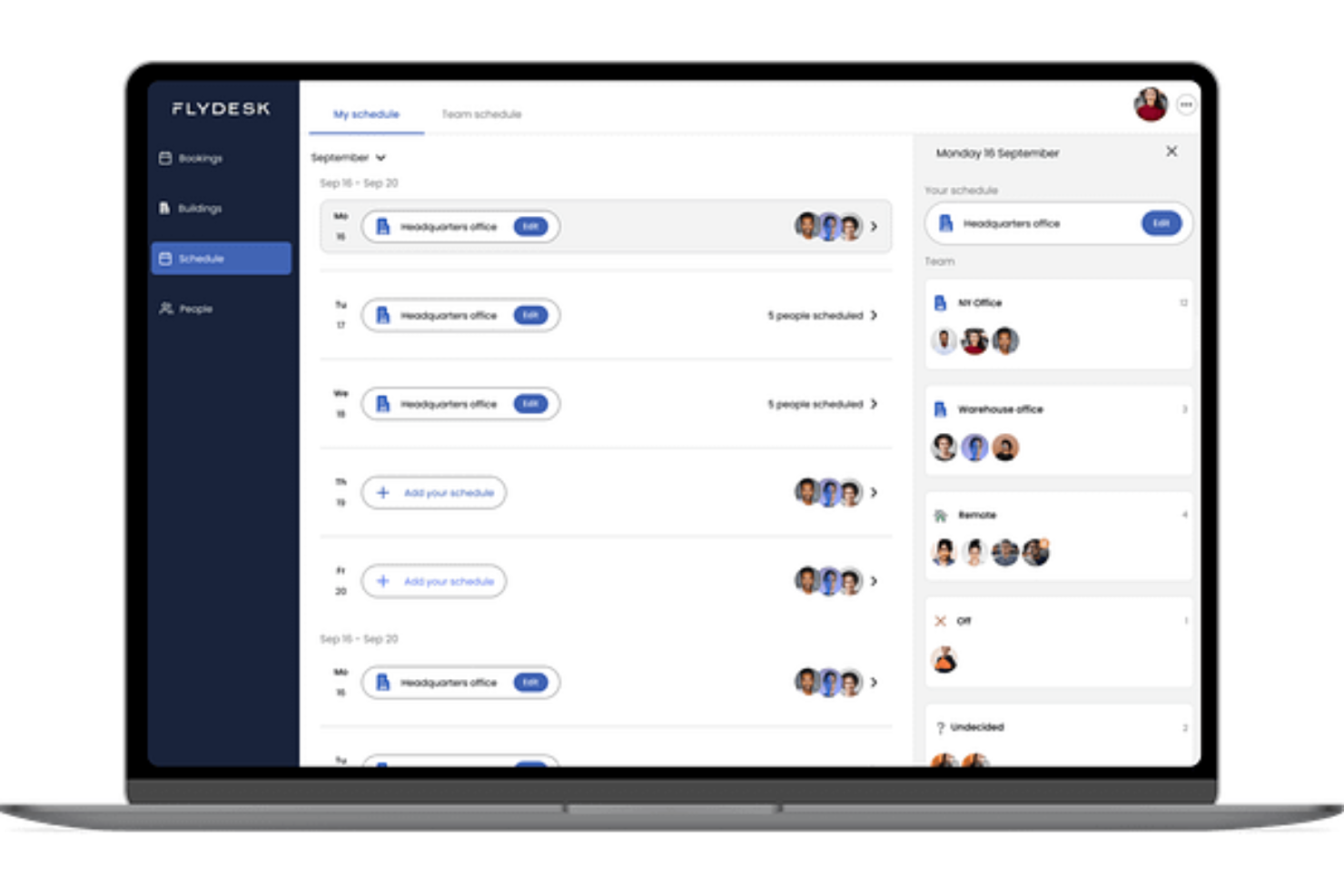 FLYDESK screenshot - 10 beste gratis software voor het reserveren van flexibele werkplekken in 2026