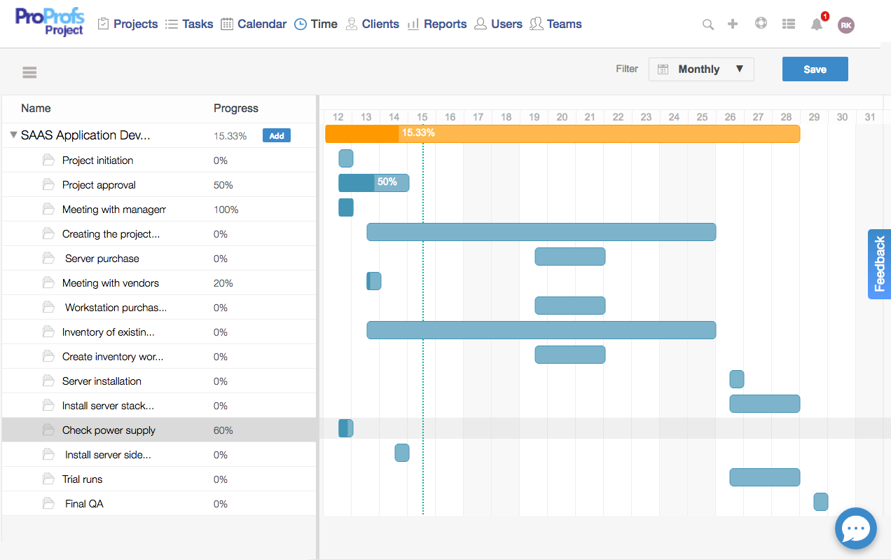 ProProfs Project screenshot - 10 beste software voor projectmanagement in de boekhouding voor 2026