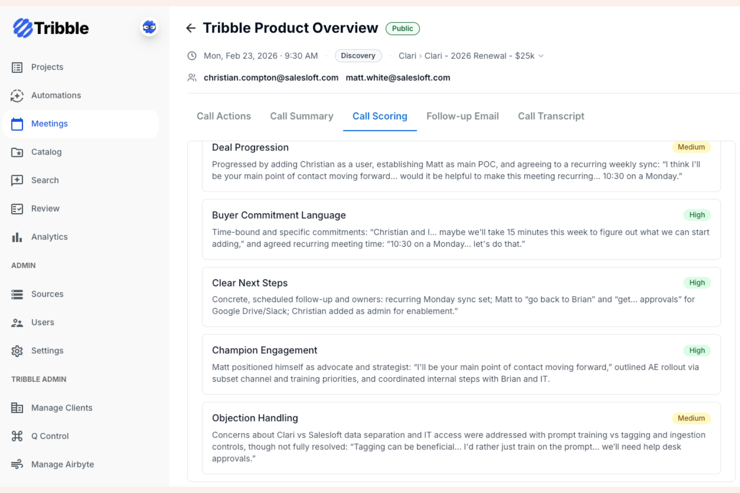 Tribble screenshot - 18 beste RFP-software in 2026
