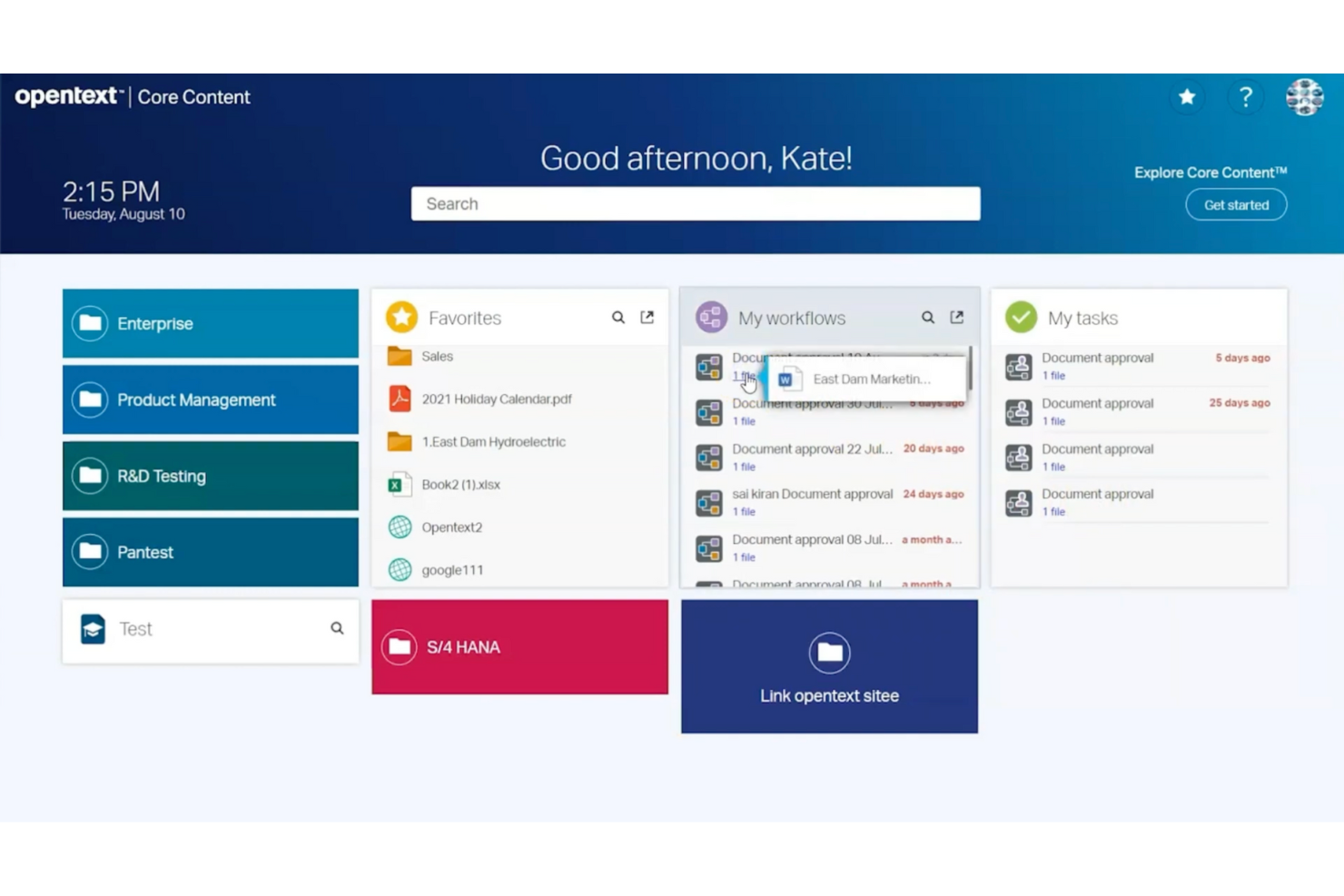 OpenText screenshot - 10 beste softwareoplossingen voor documentworkflows beoordeeld voor 2026