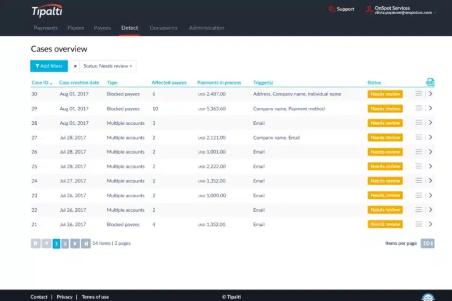 Tipalti screenshot - 10 beste software voor factuurautomatisering in 2026