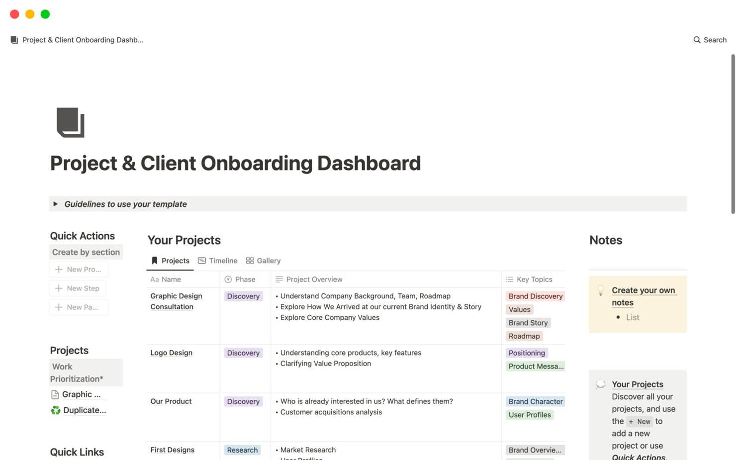 Notion screenshot - 10 beste gratis software voor klantintroductie in 2026