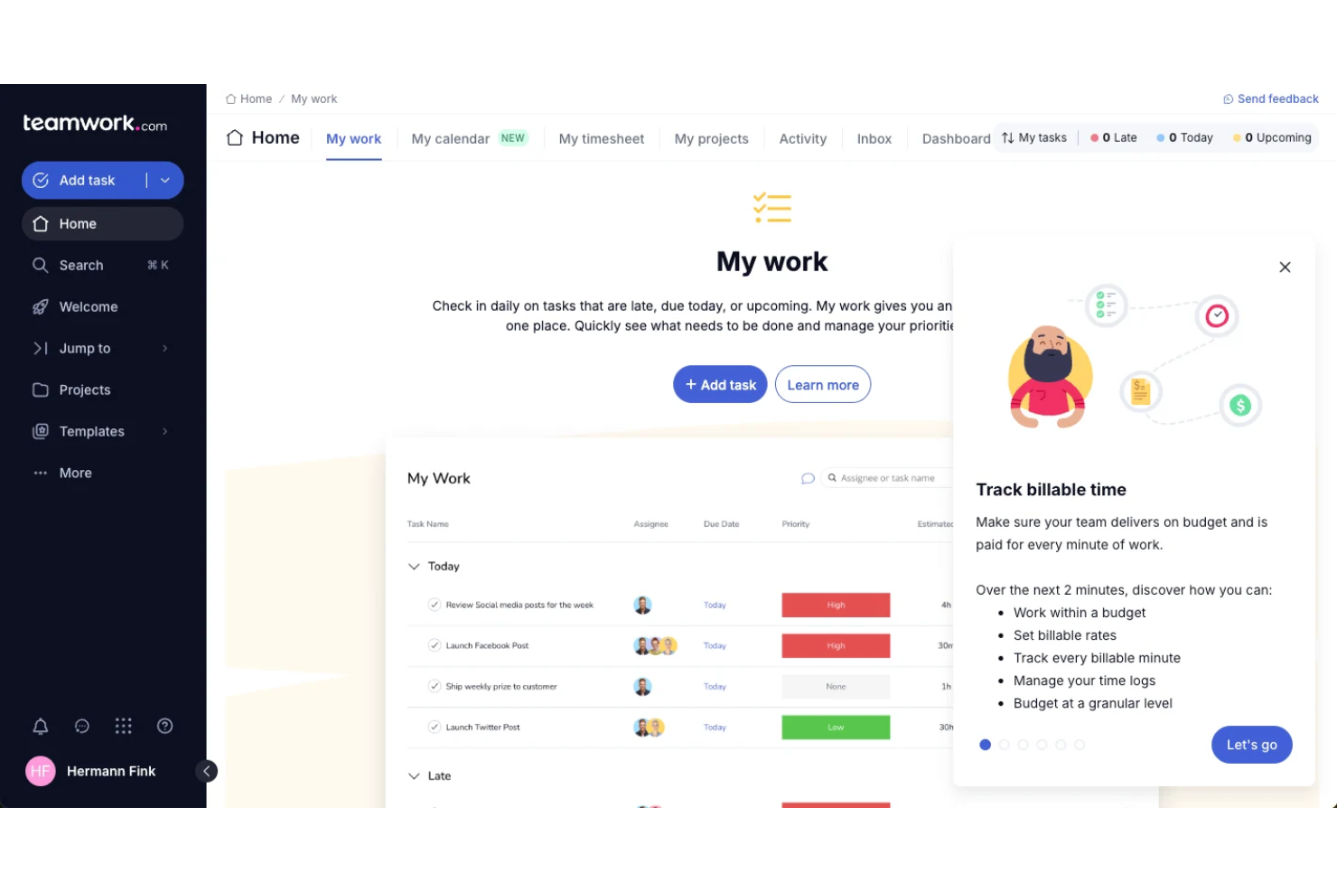 Teamwork.com screenshot - 10 projectmanagementtools voor softwareontwikkeling in 2026