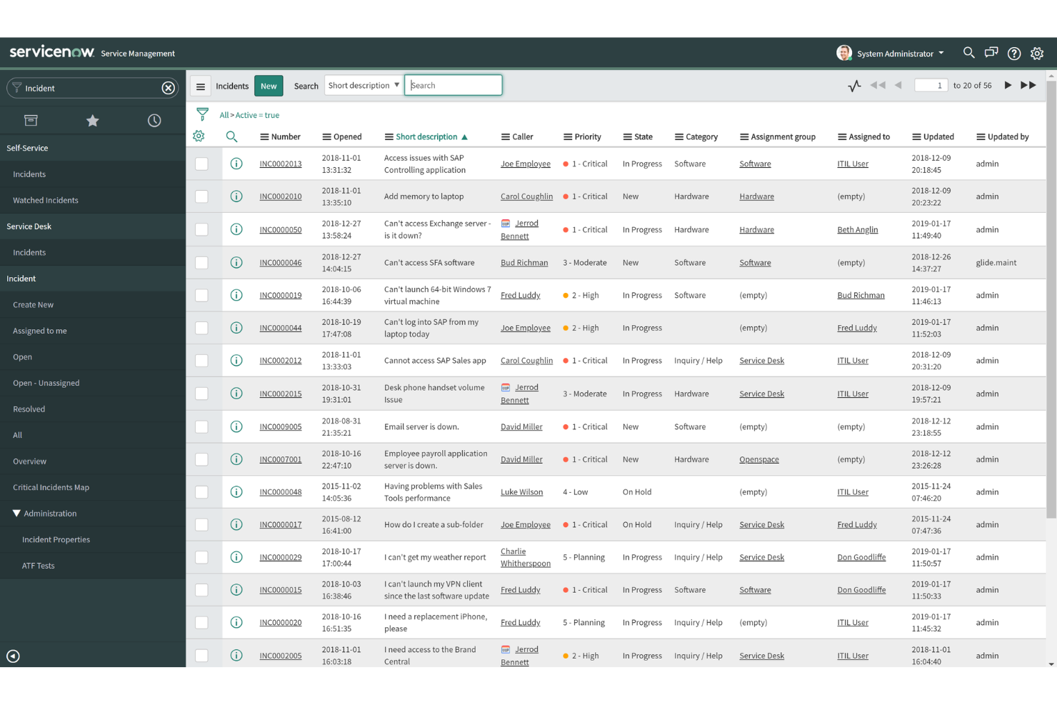 ServiceNow screenshot - 10 beste Moxo-alternatieven voor 2026