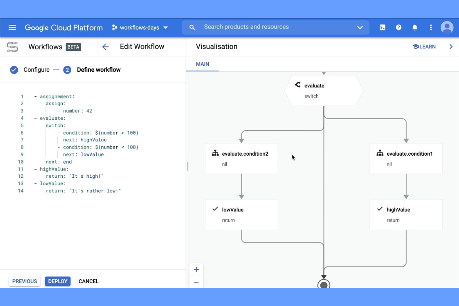 Google Cloud Workflows screenshot - 10 cloudgebaseerde workflowsoftwareoplossingen voor 2026