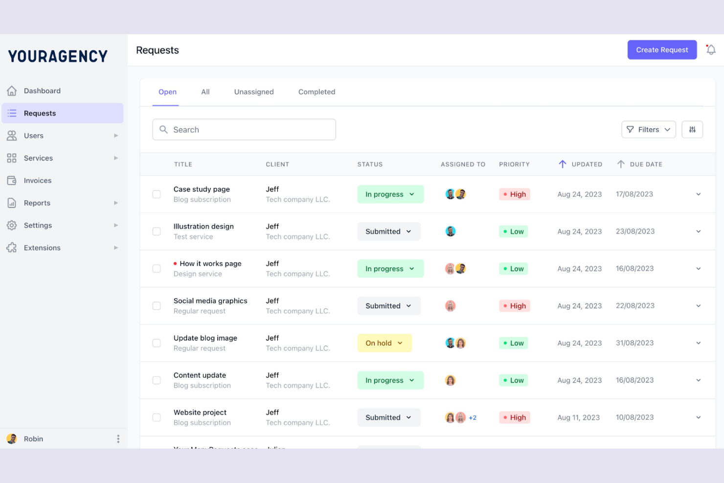 ManyRequests screenshot - 10 beste Plutio-alternatieven geselecteerd voor 2026