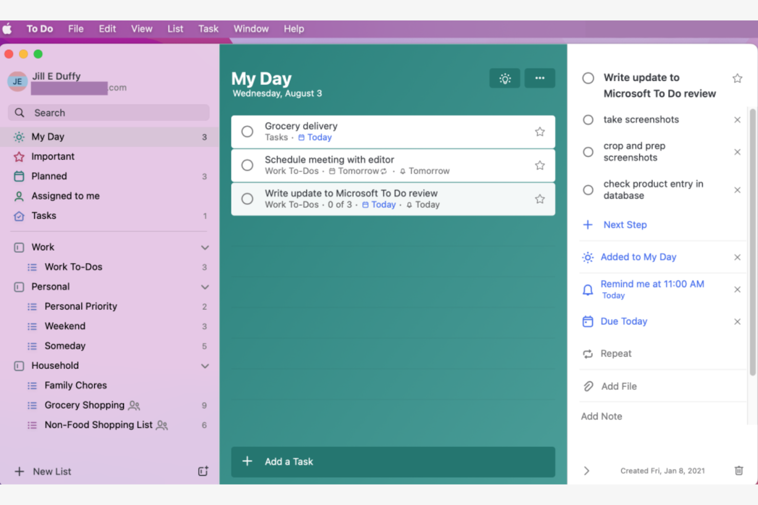 Microsoft To Do screenshot - 10 beste apps voor dagelijkse planning beoordeeld in 2026