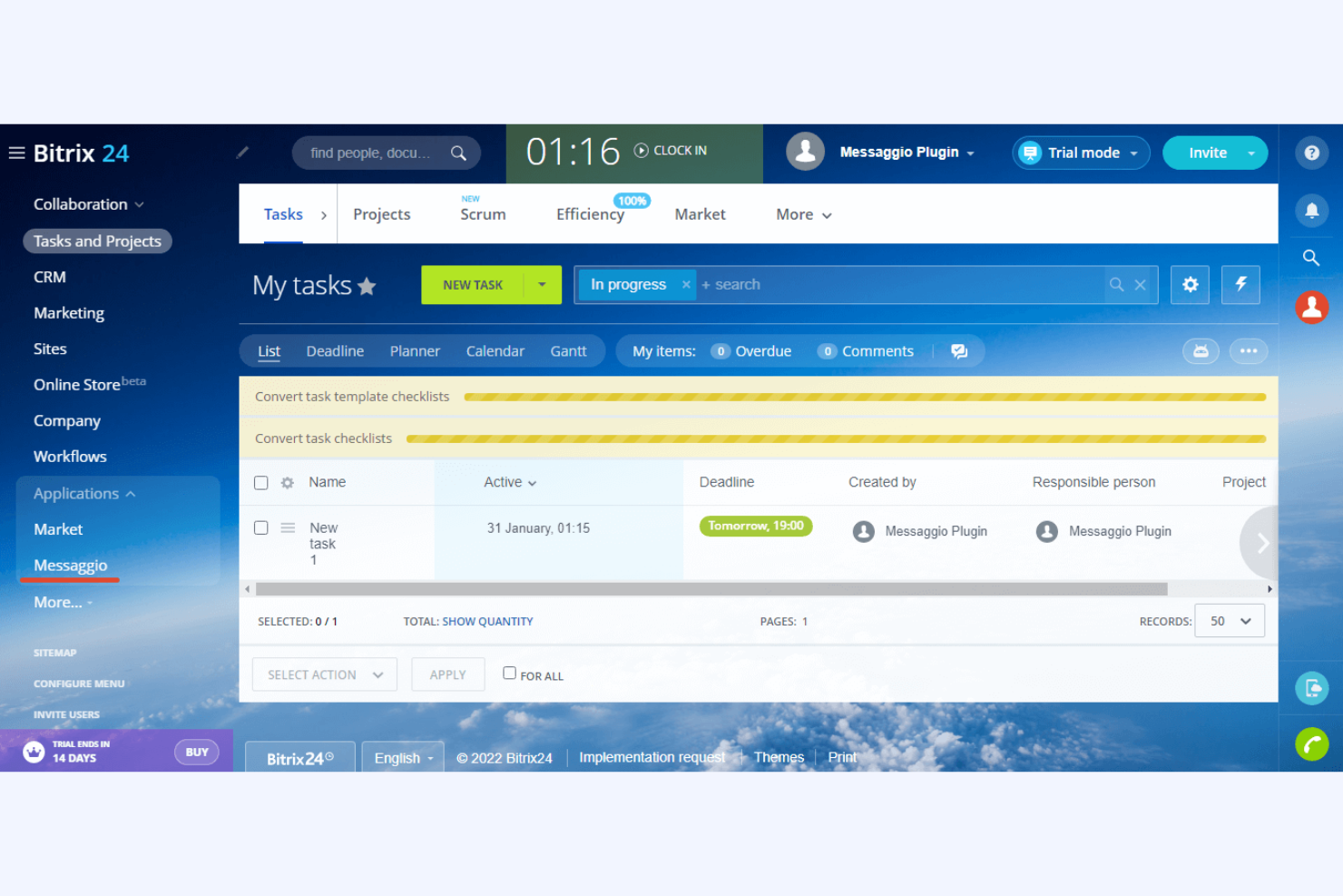 Bitrix24 screenshot - 10 beste open source projectmanagementsoftware beoordeeld in 2026