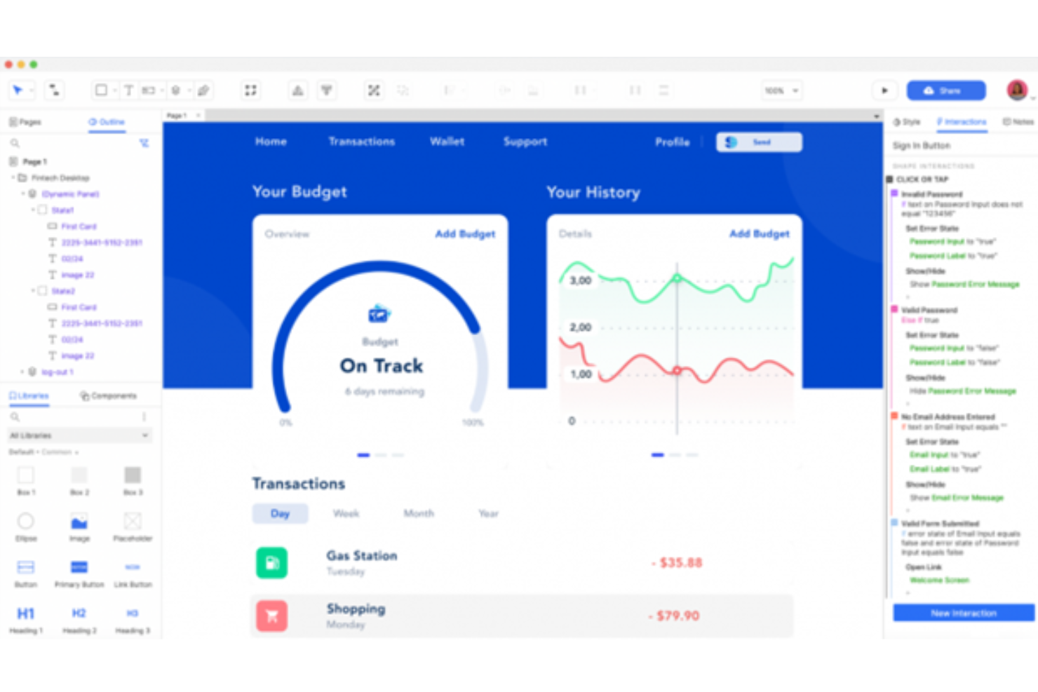 Axure screenshot - 10 Beste InVision-alternatieven voor prototypen in 2026