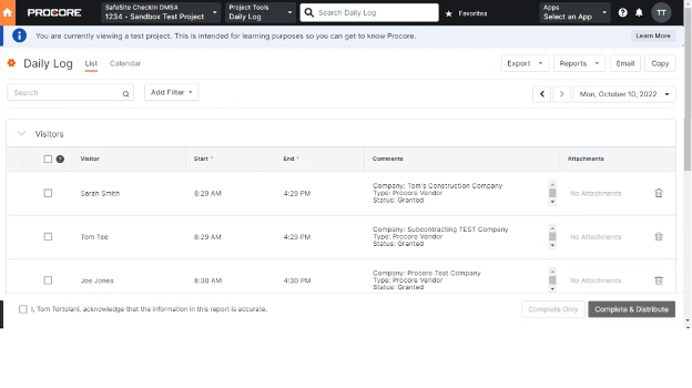 Procore screenshot - 10 beste software voor projectmanagement bij de overheid beoordeeld in 2026