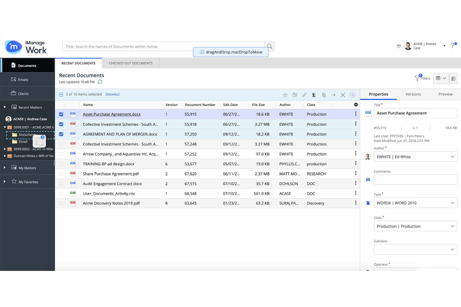 iManage screenshot - 10 beste AI-software voor documentbeheer beoordeeld in 2026