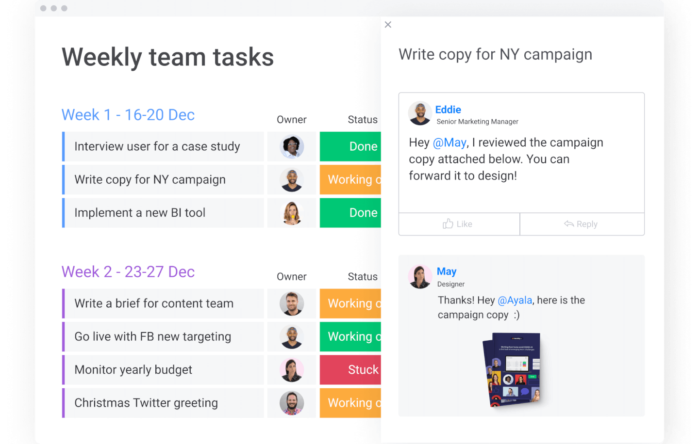 monday AI Workspace screenshot - 10 beste tools voor projectmanagement op afstand beoordeeld voor 2026