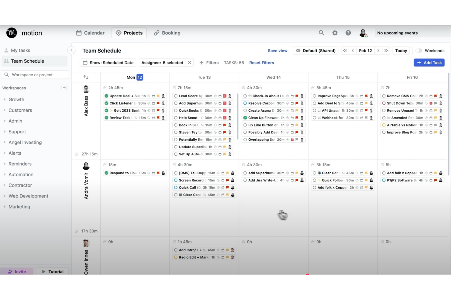 Motion AI screenshot - 10 beste AI-productiviteitstools beoordeeld in 2026