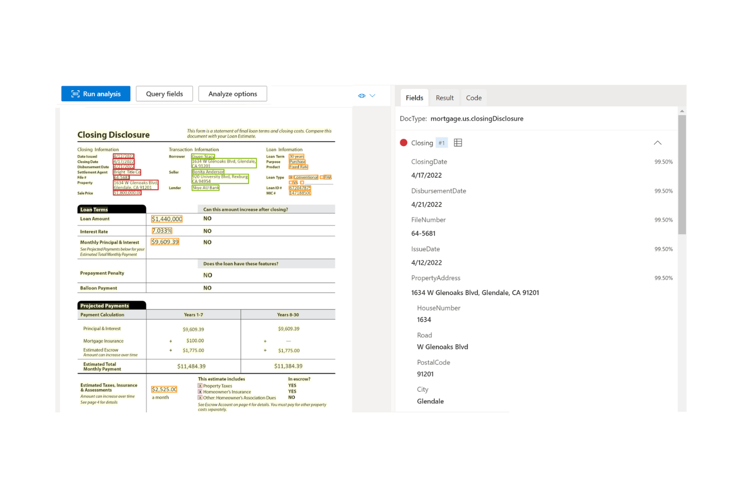 Azure AI Document Intelligence screenshot - 10 beste AI-software voor documentbeheer, beoordeeld in 2026