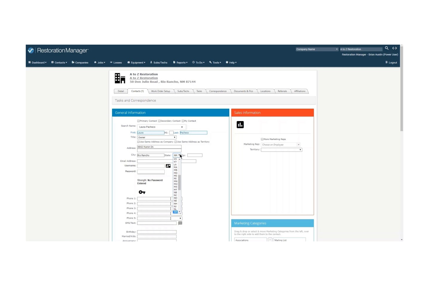 Restoration Manager screenshot - 10 Beste Software voor Projectmanagement van Herstelwerkzaamheden voor 2026