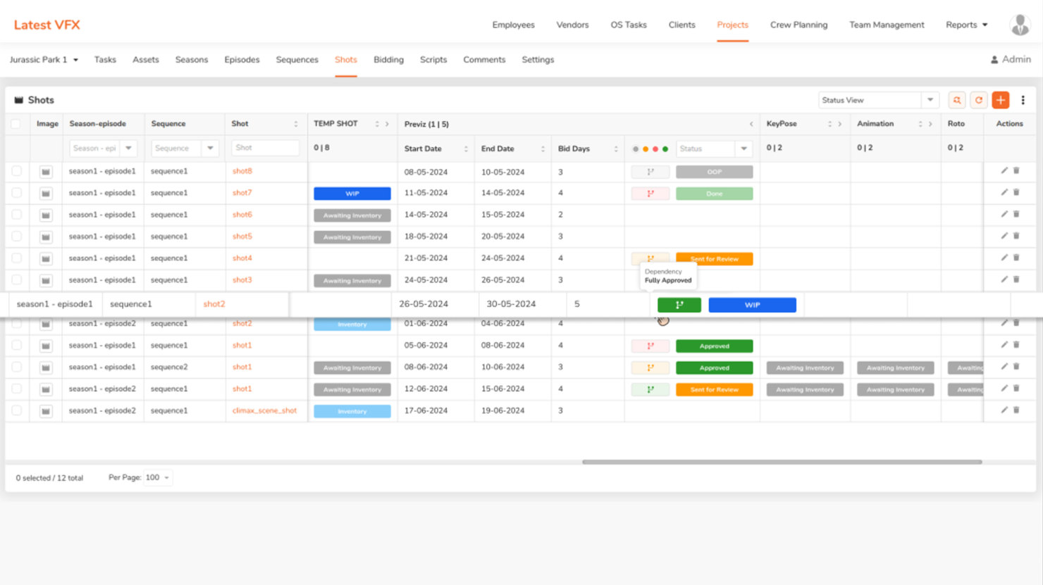 Vani Software screenshot - De 10 beste software voor VFX-projectmanagement beoordeeld in 2026