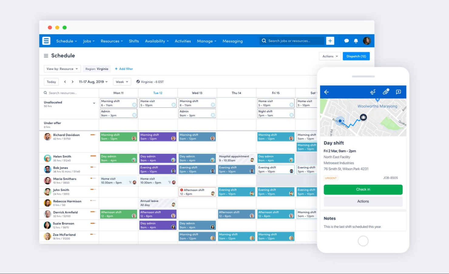 Skedulo screenshot - 10 Beste alternatieven voor Connecteam beoordeeld in 2026