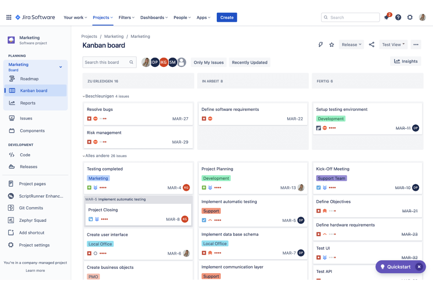 Jira screenshot - 10 Beste alternatieven voor LiquidPlanner beoordeeld in 2026
