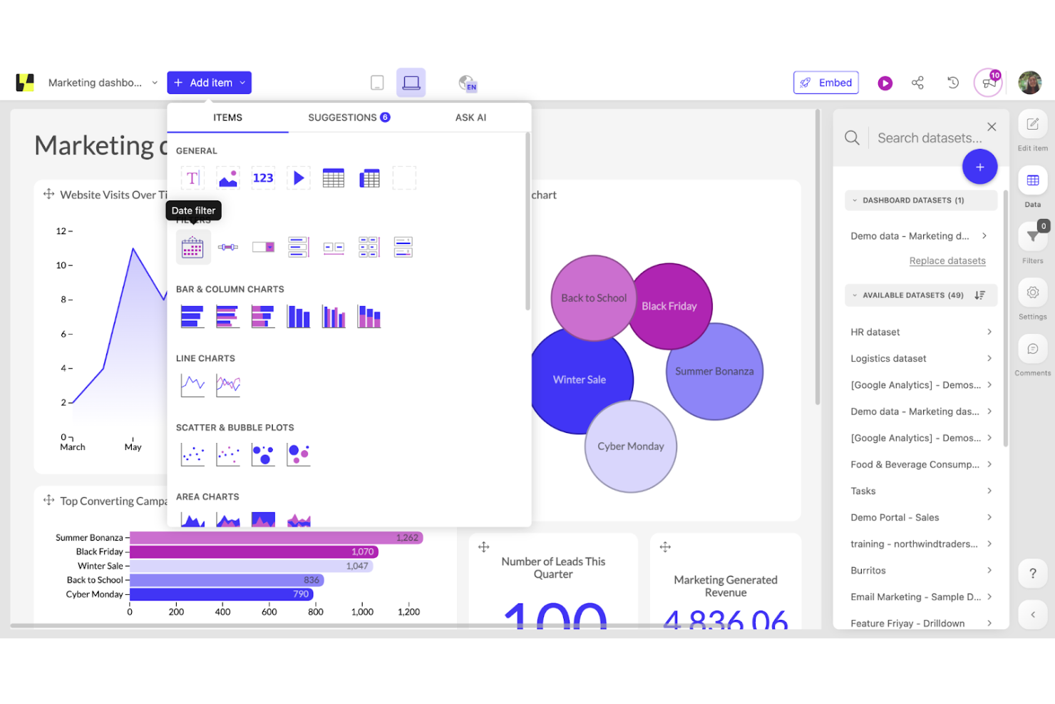 Luzmo screenshot - 10 beste dashboardsoftware met eigen merk beoordeeld in 2026