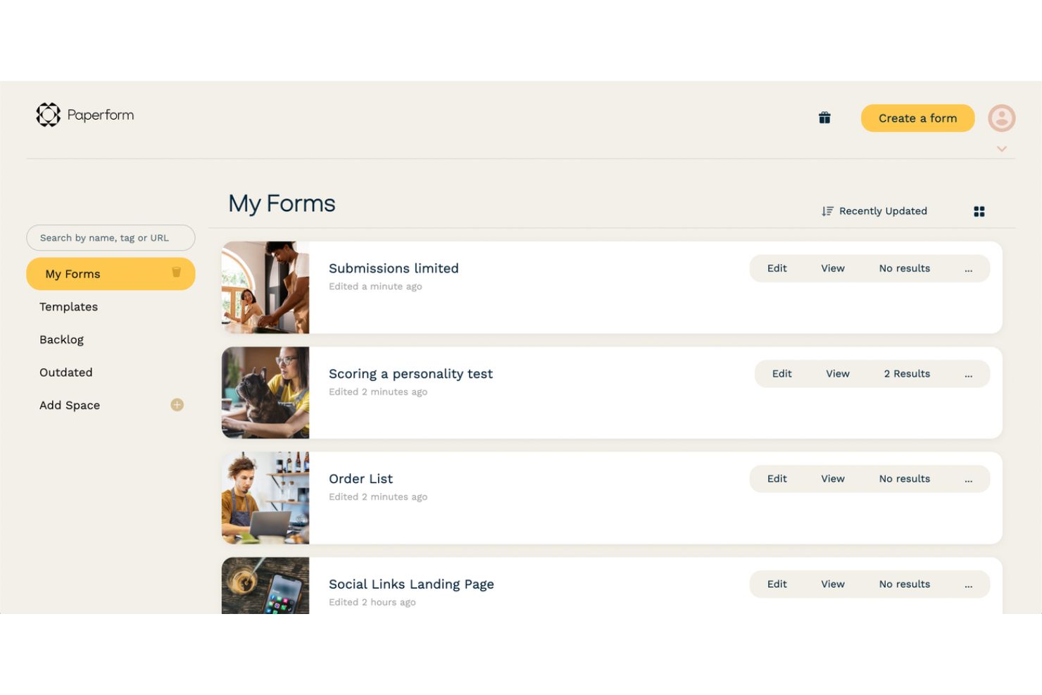 Paperform screenshot - 10 beste Jotform-alternatieven beoordeeld in 2026