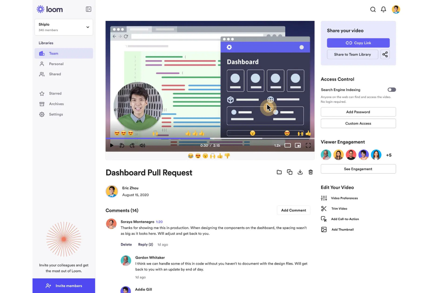 Loom screenshot - 10 beste tools voor asynchrone samenwerking van 2026