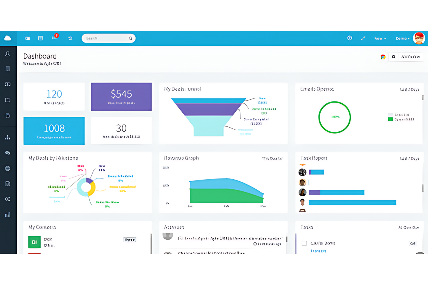 Agile CRM screenshot - 10 beste software voor klantrelatiebeheer van 2026