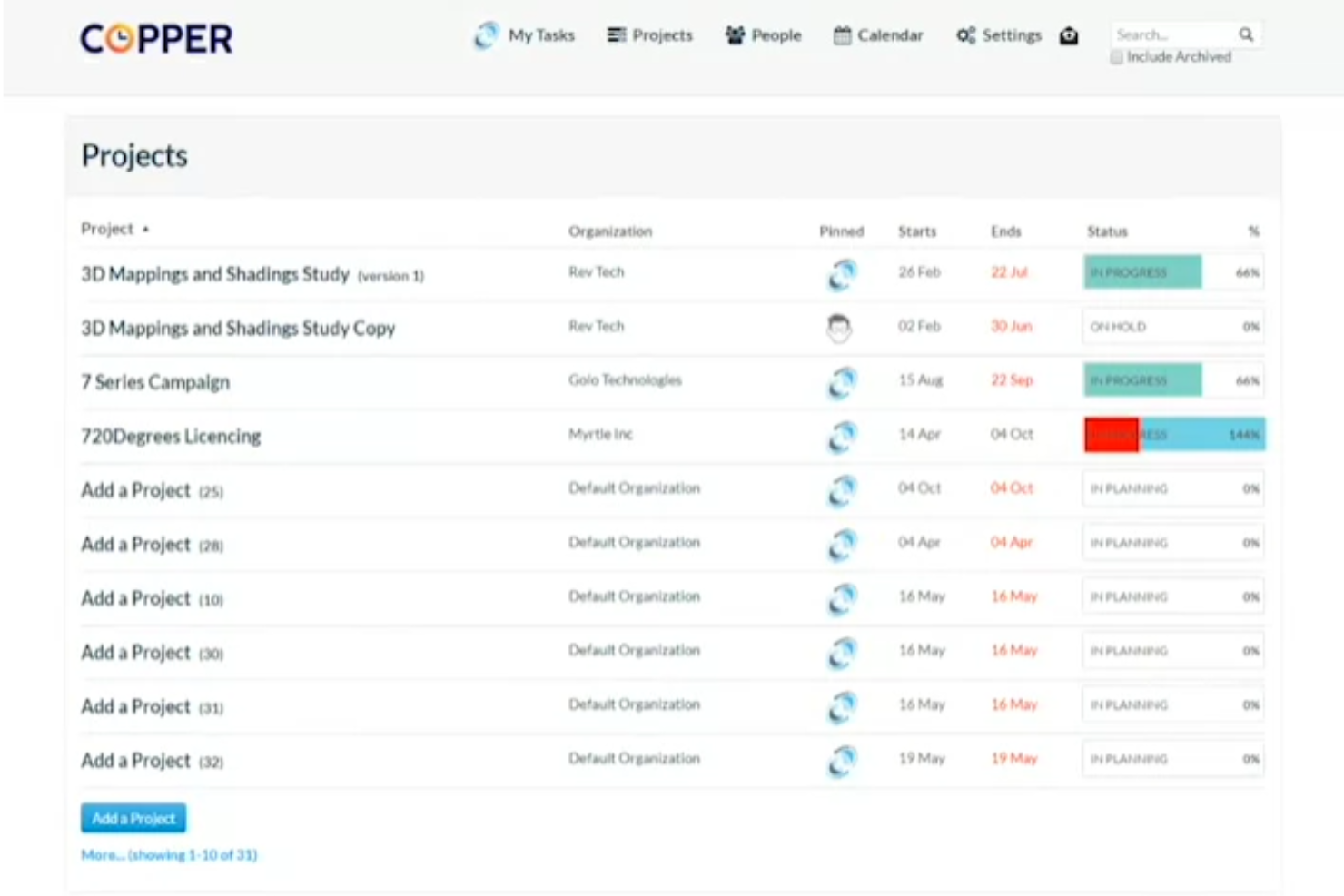 Copper Project screenshot - 10 beste ProofHub-alternatieven beoordeeld in 2026
