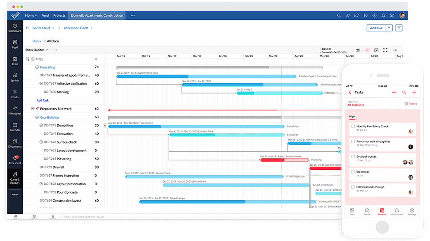 Zoho Projects screenshot - 10 beste software voor taakbeheer van teams beoordeeld in 2026