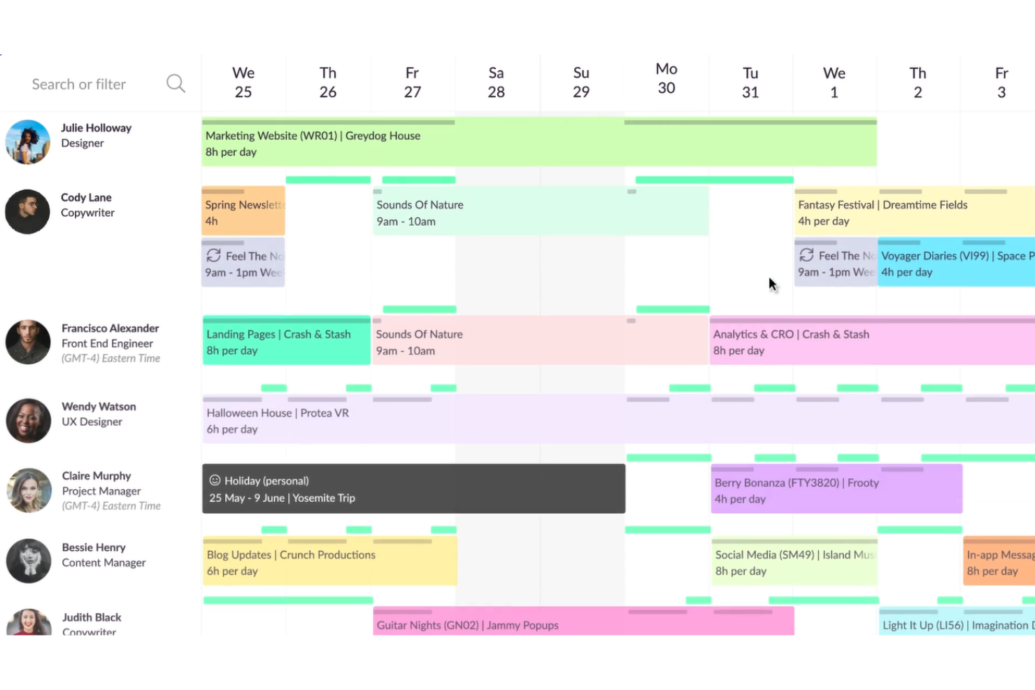Resource Guru screenshot - 10 eenvoudigste softwaretools voor projectmanagement in 2026