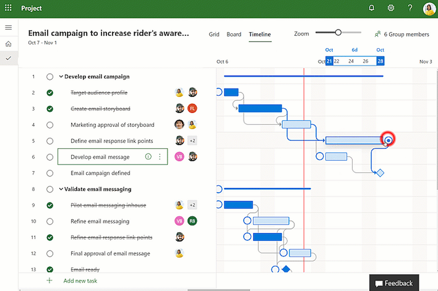 Microsoft Project screenshot - 10 beste AI-projectmanagementtools beoordeeld in 2026