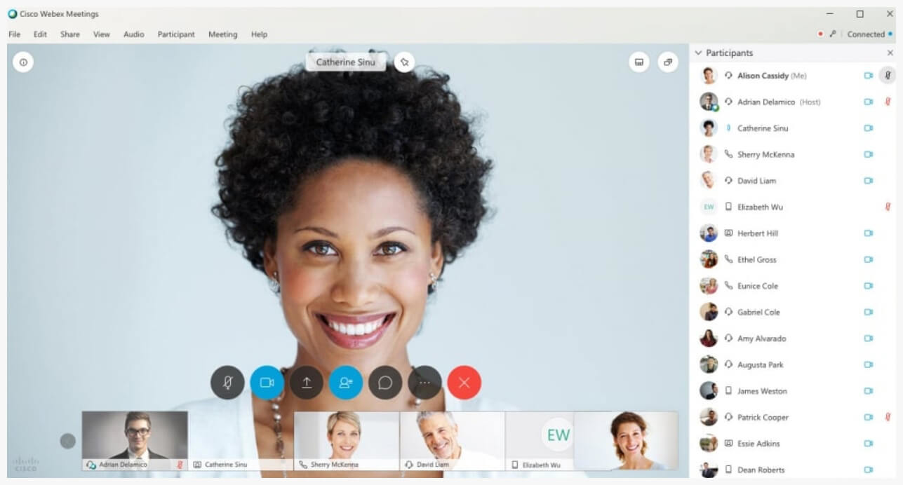 Webex screenshot - 10 beste GoToMeeting-alternatieven voor 2026