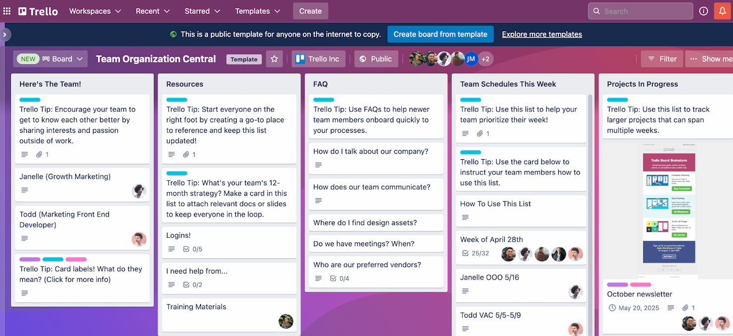 Trello screenshot - 10 beste projectmanagementtools met Google Agenda-integratie