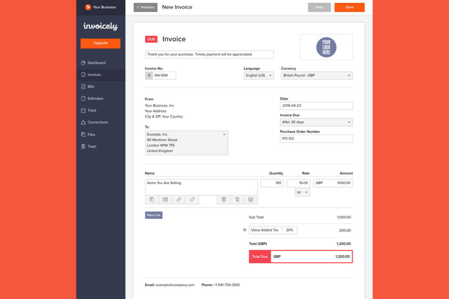 Invoicely screenshot - 10 beste QuickBooks-alternatieven voor 2026