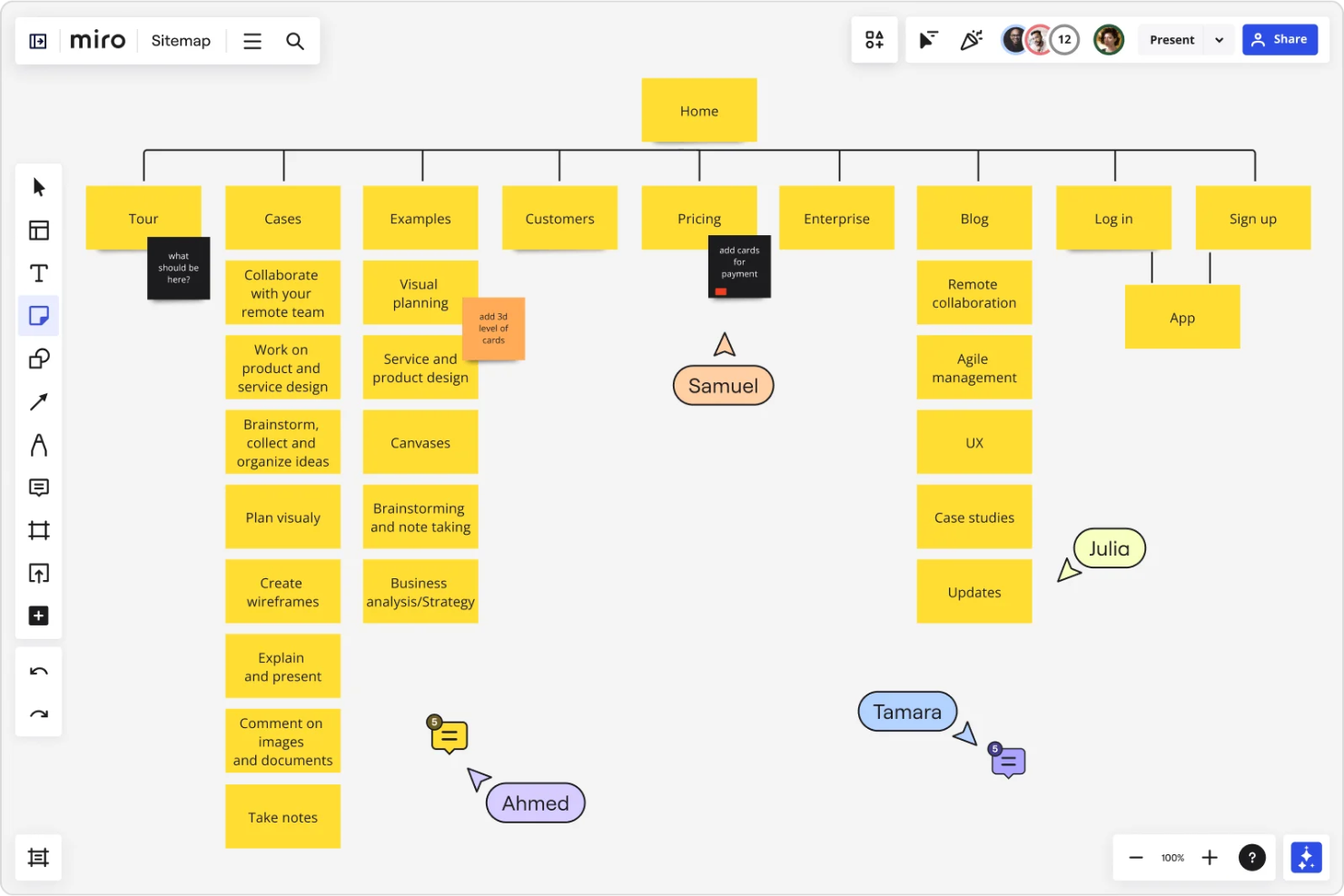Miro screenshot - 10 beste alternatieven voor SmartDraw in 2026