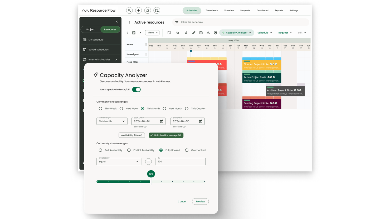 Hub Planner by Milient screenshot - 10 Beste software voor het volgen van projectmiddelen, beoordeeld voor 2026