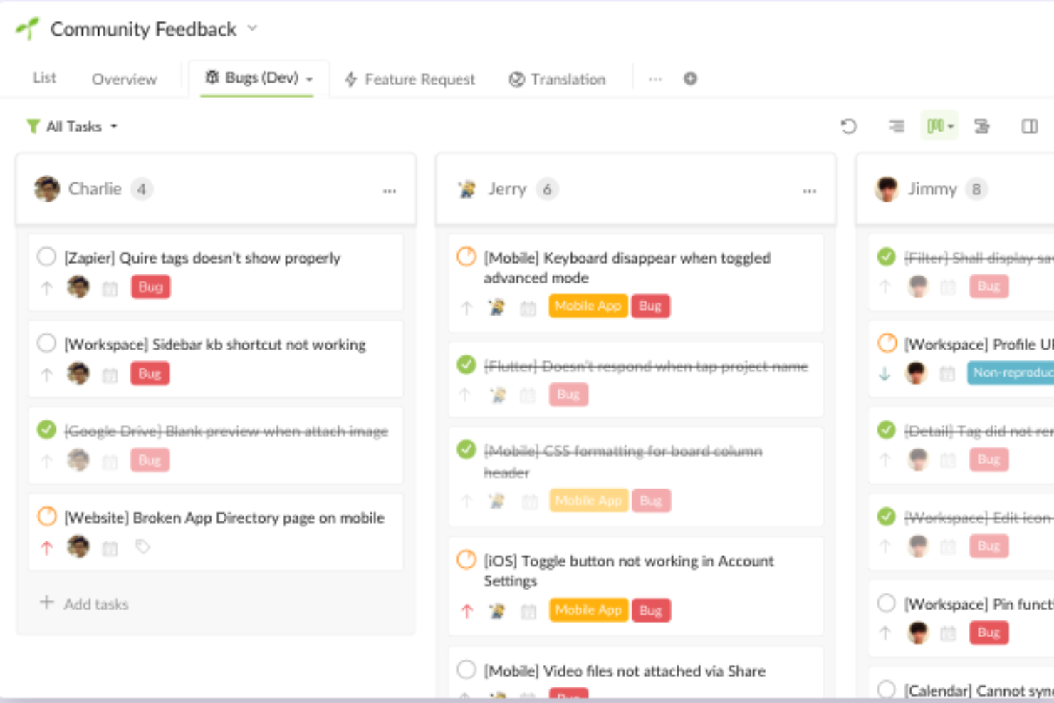 Quire screenshot - 10 beste Kanban-software om doorlooptijden te verkorten in 2026