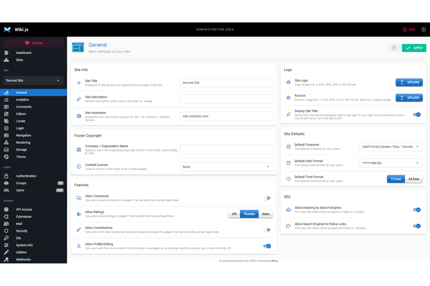Wiki.js screenshot - 10 Beste opensource-software voor kennisbanken in 2026