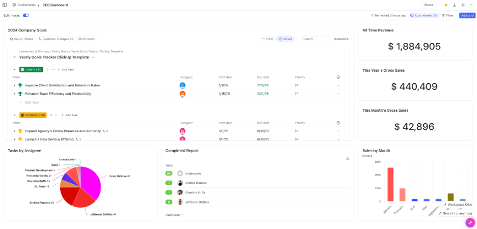 ClickUp screenshot - Las 10 mejores alternativas a Milanote analizadas en 2026