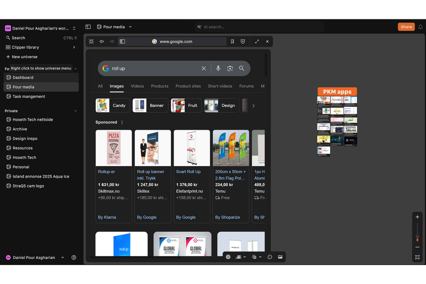 Kosmik screenshot - Las 10 mejores alternativas a Milanote analizadas en 2026