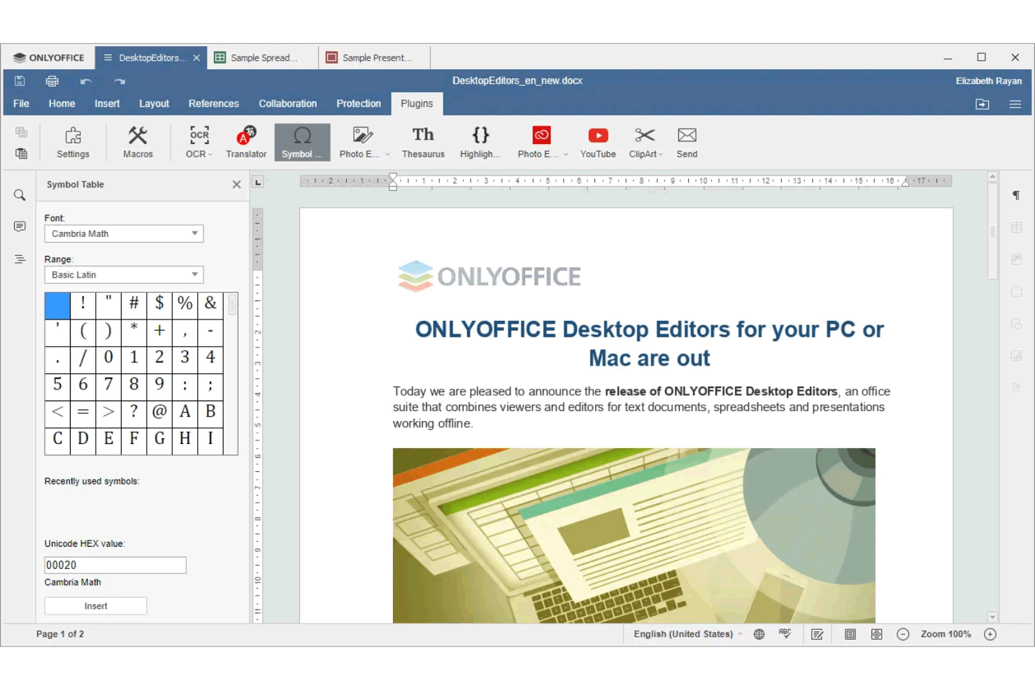 ONLYOFFICE screenshot - 10 LibreOffice-alternativ för 2026