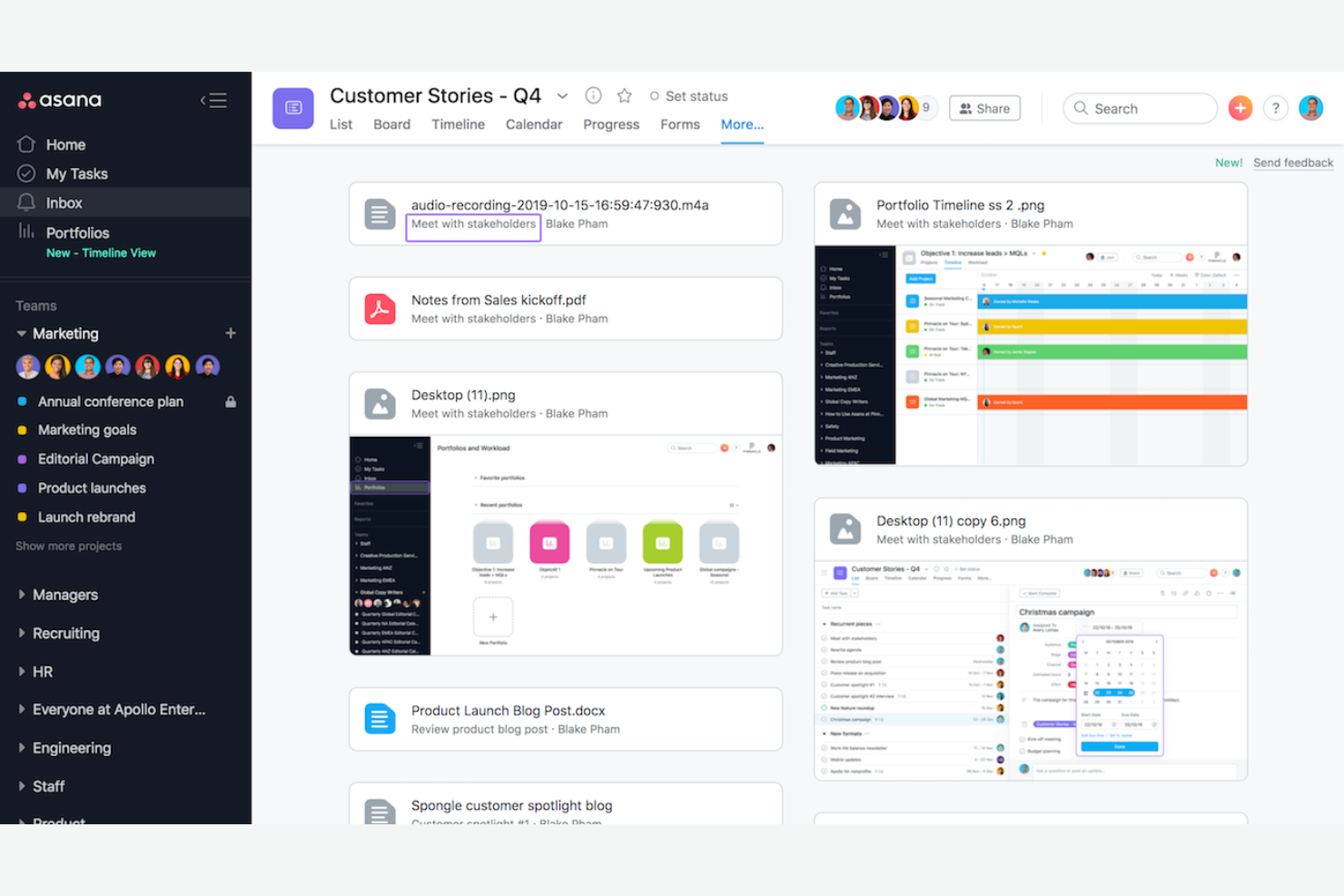 Asana screenshot - 10 bästa programvarorna för digitala arbetsplatser för 2026
