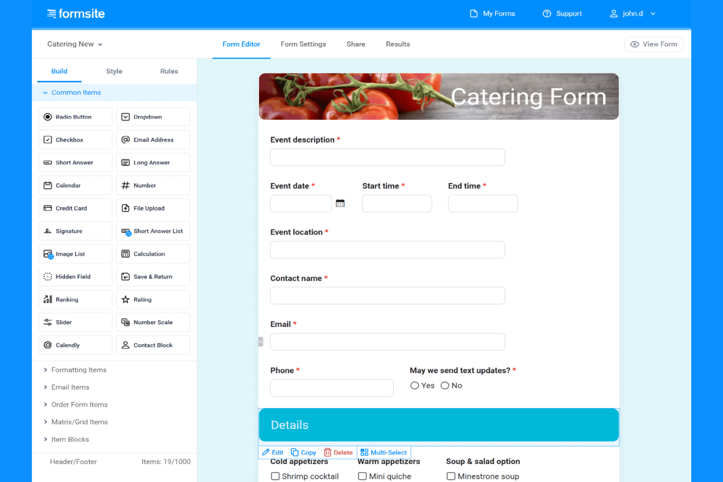 Formsite screenshot - 10 alternativ till Formstack 2026