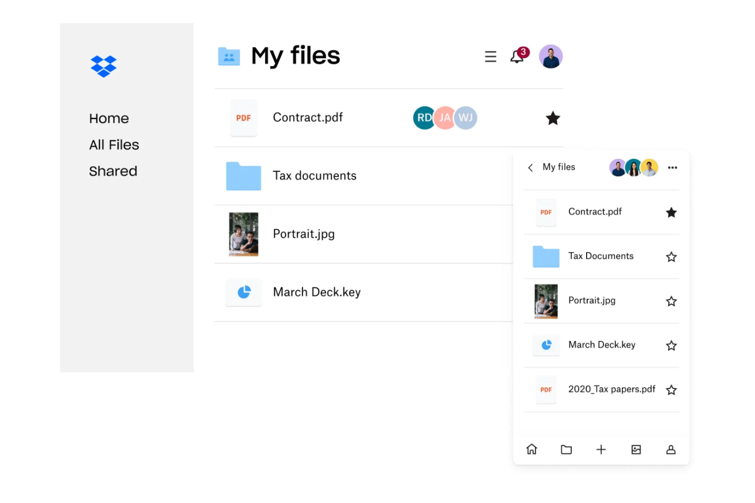 Dropbox screenshot - 10 bästa plattformarna för innehållssamarbete för 2026