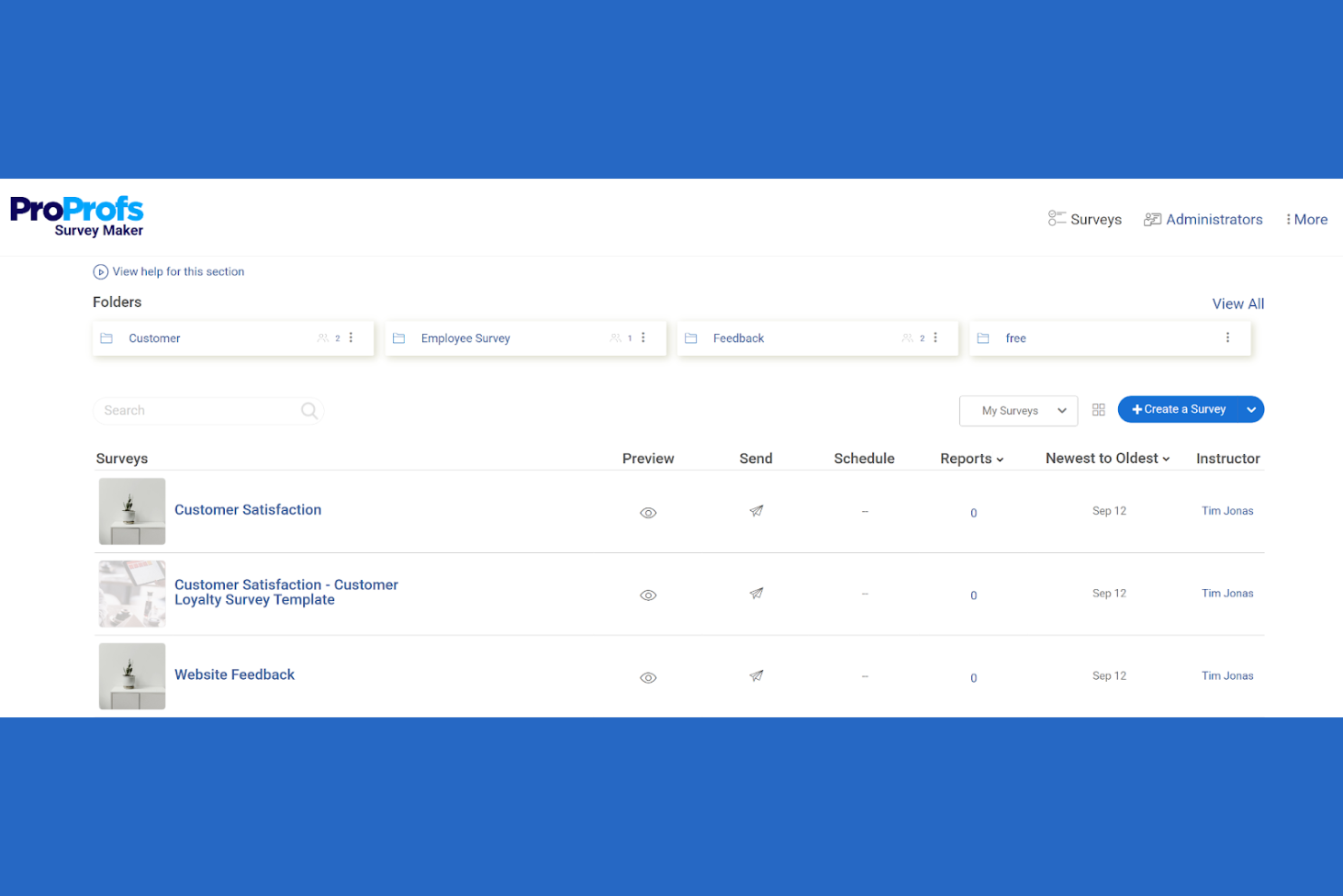 ProProfs Survey Maker screenshot - 10 bästa alternativen till Google Forms för 2026