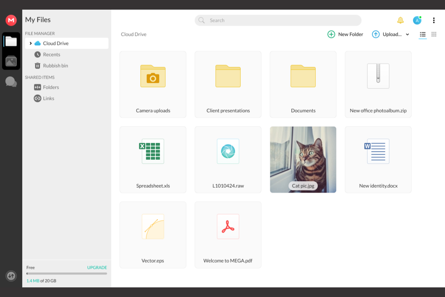 MEGA screenshot - 10 bästa Dropbox-alternativen granskade 2026