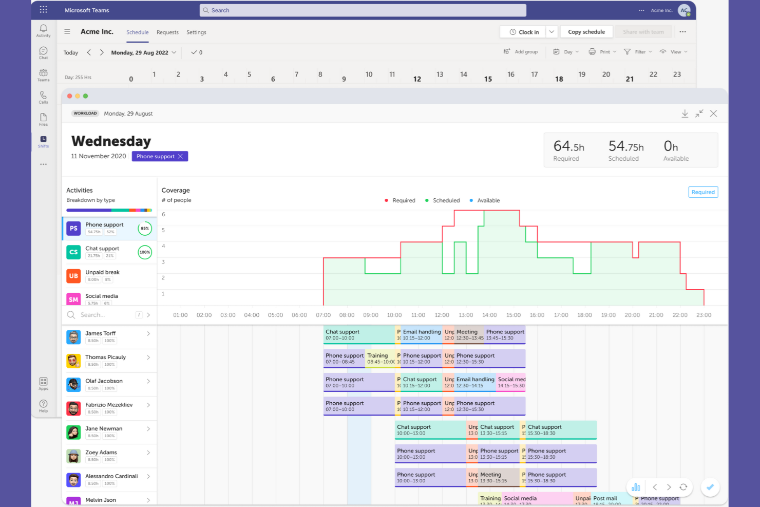 Microsoft Teams screenshot - 10 bästa kalenderprogrammen för anställda granskade 2026