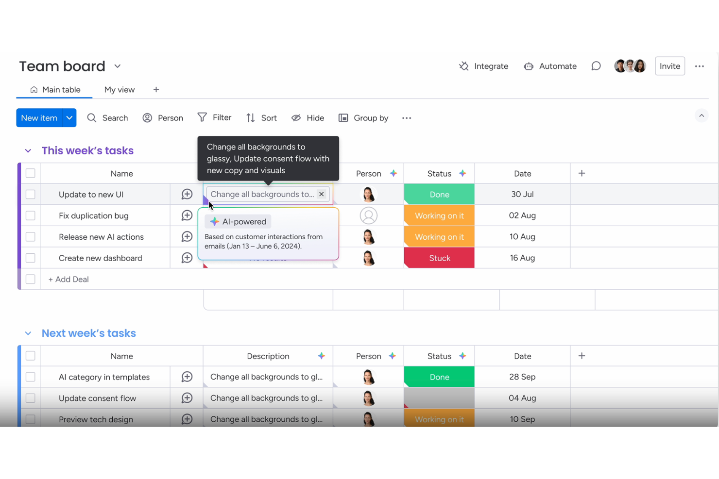 monday AI Workspace screenshot - 10 bästa AI-programvarorna för projektledning i företag granskade 2026