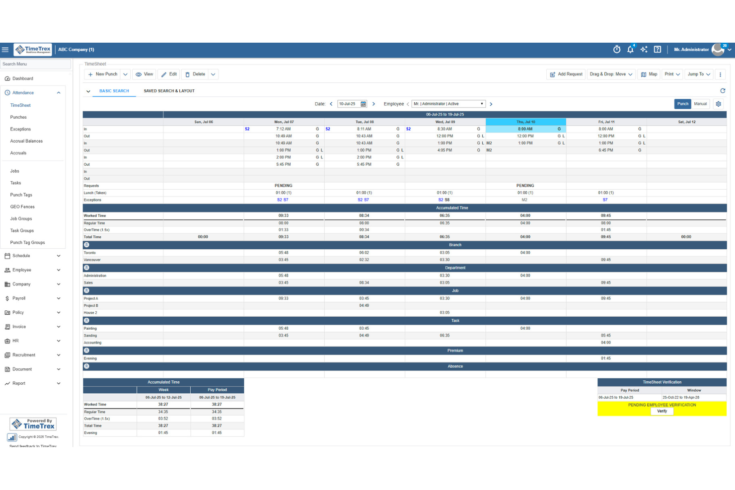 TimeTrex screenshot - 10 bästa programvarorna för tidsregistrering inom professionella tjänster – granskade 2026