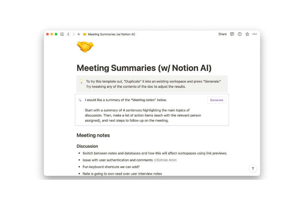 Notion screenshot - 10 bästa AI-anteckningsapparna granskade 2026